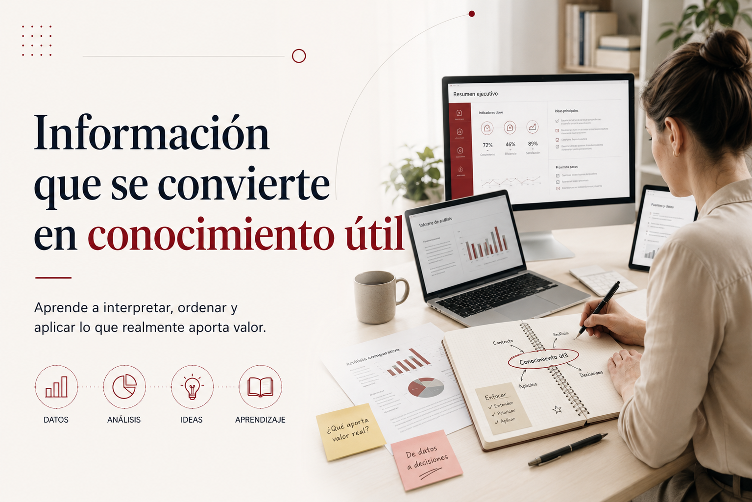 ¿Qué convierte la información en conocimiento útil?